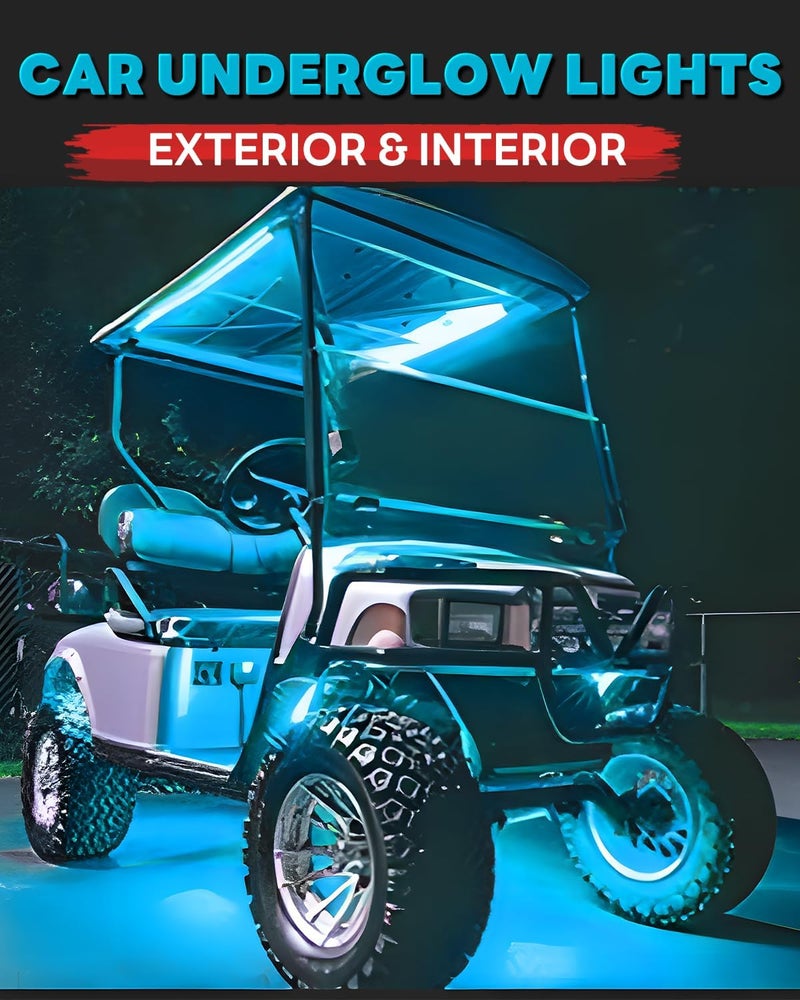 Miisiya 12V Led Light Strip Connectable 24Inch ICE Blue Led Strip Lights for Car Underglow Kit Golf Cart Motorcycle Boat Cabinet Waterproof Led Light Strip,4Pack - Image 4